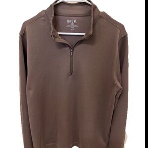 Rhone Commuter 1/4 zip mock neck pullover Sweater Brown Men’s Medium